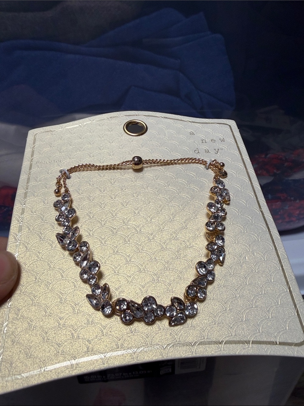 a new day Gold-Tone Crystal Floral Slider Bracelet - Clear